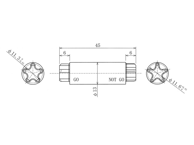 輪郭ゲージの2D図面